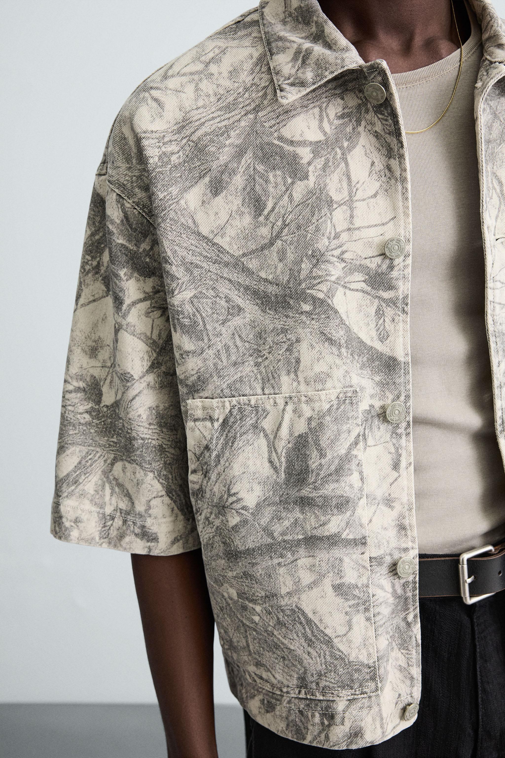 WASHED ABSTRACT PRINT OVERSHIRT